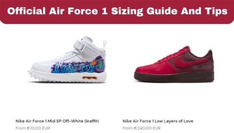 Official Air Force 1 sizing guide and tips 